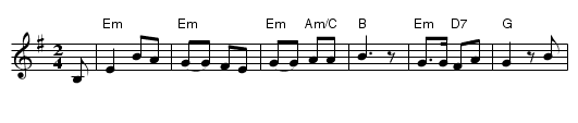 Den bergtekne - staff notation