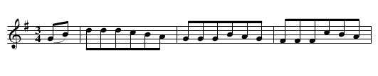 Den bitte Mand - staff notation