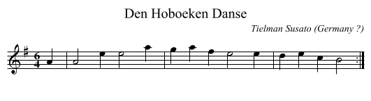 Den Hoboeken Danse - staff notation