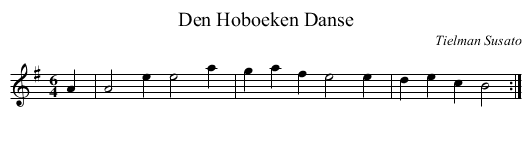 Den Hoboeken Danse - staff notation