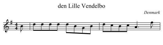 den Lille Vendelbo - staff notation