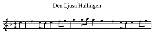 Den Ljusa Hallingen - staff notation