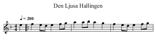 Den Ljusa Hallingen - staff notation