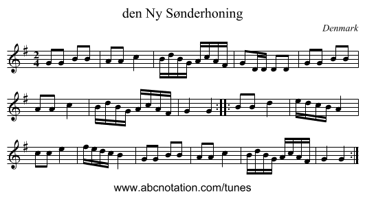 den Ny Sønderhoning - staff notation