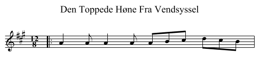Den Toppede Høne Fra Vendsyssel - staff notation