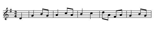 Den Toppede H&oslash;ne (from Thy) - staff notation