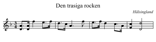 Den trasiga rocken - staff notation