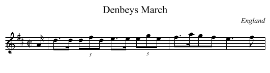 Denbeys March - staff notation