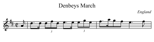 Denbeys March - staff notation