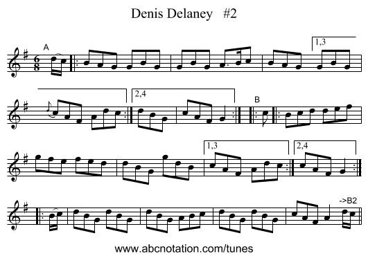 Denis Delaney   #2 - staff notation