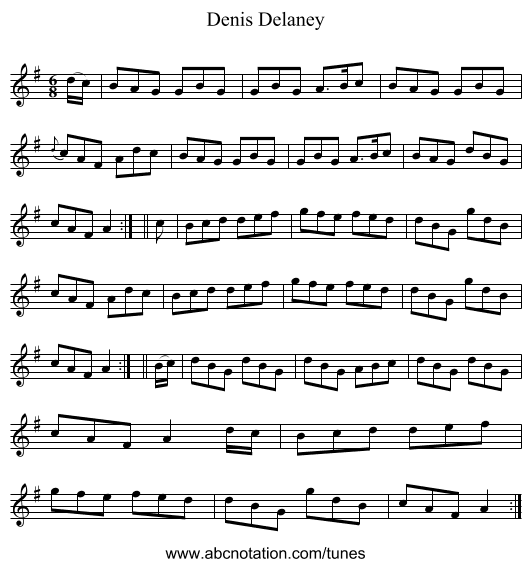 Denis Delaney - staff notation