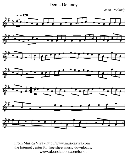 Denis Delaney - staff notation