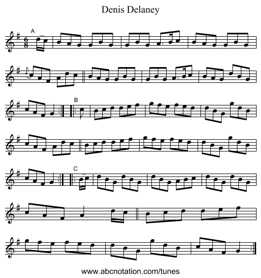 Denis Delaney - staff notation