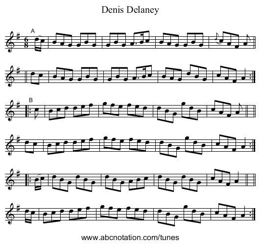Denis Delaney - staff notation