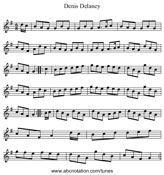 Denis Delaney - staff notation