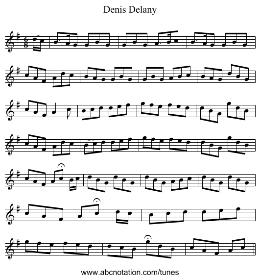 Denis Delany - staff notation
