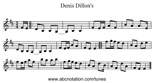 Denis Dillon's - staff notation