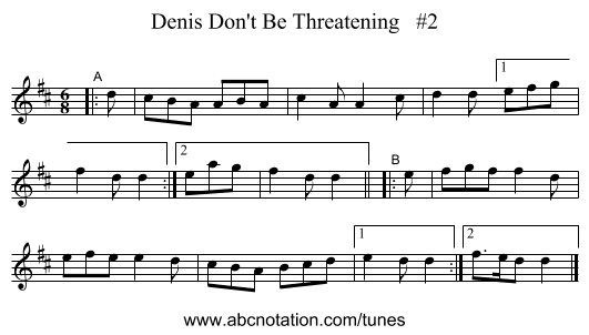 Denis Don't Be Threatening #2 - staff notation