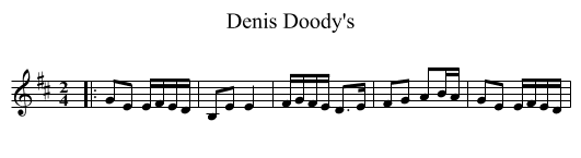 Denis Doody's - staff notation