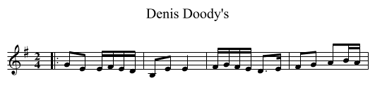 Denis Doody's - staff notation