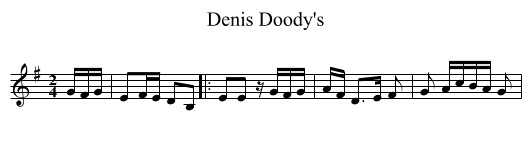 Denis Doody's - staff notation