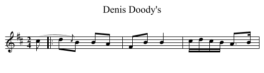 Denis Doody's - staff notation