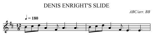 DENIS ENRIGHT'S SLIDE - staff notation