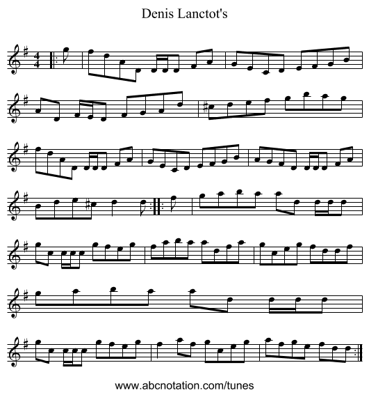 Denis Lanctot's - staff notation