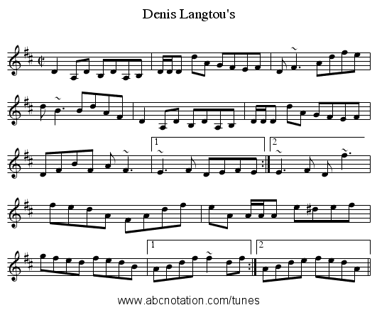 Denis Langtou's - staff notation