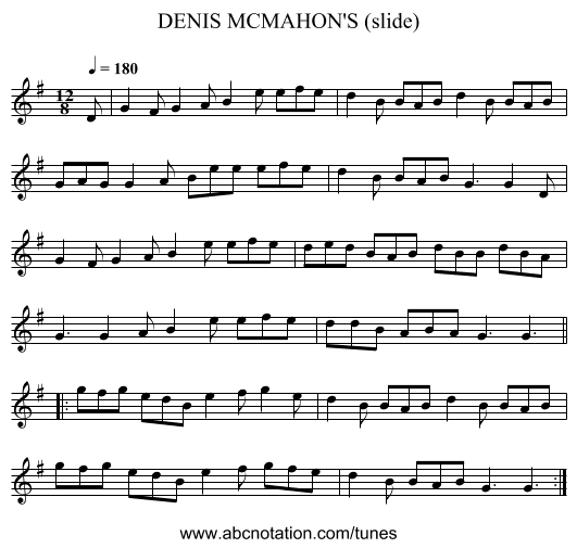 DENIS MCMAHON'S (slide) - staff notation