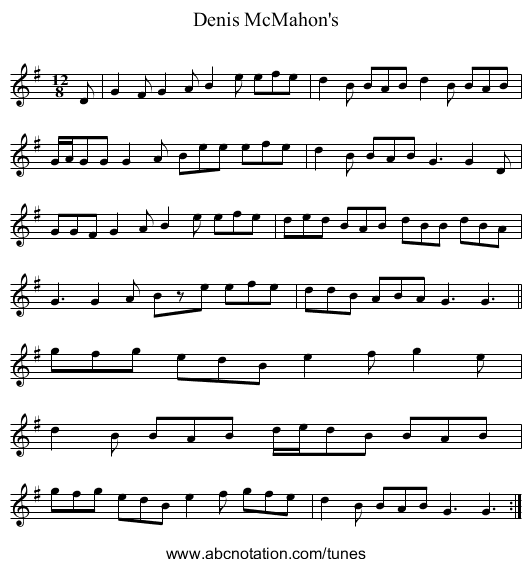 Denis McMahon's - staff notation