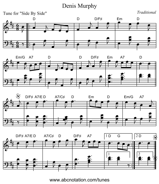 Denis Murphy - staff notation