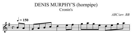 DENIS MURPHY'S (hornpipe) - staff notation
