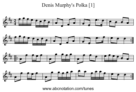 Denis Murphy's Polka [1] - staff notation