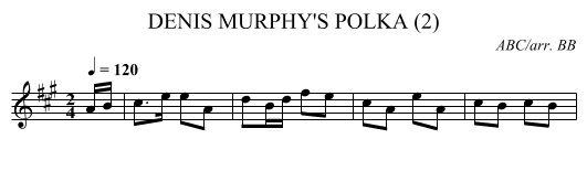DENIS MURPHY'S POLKA (2) - staff notation