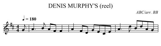 DENIS MURPHY'S (reel) - staff notation