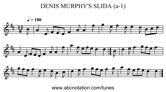 DENIS MURPHY'S SLIDA (a-1) - staff notation