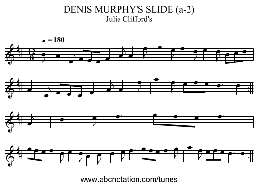 DENIS MURPHY'S SLIDE (a-2) - staff notation