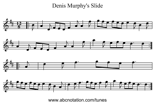Denis Murphy's Slide - staff notation