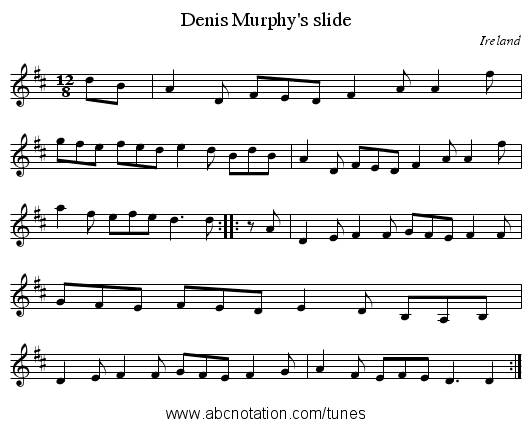 Denis Murphy's slide - staff notation