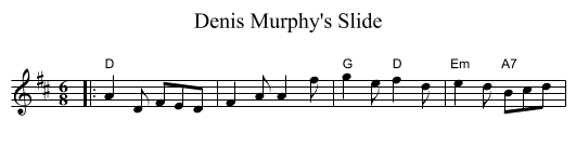 Denis Murphy's Slide - staff notation