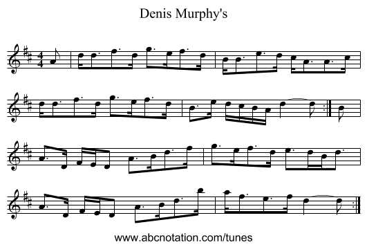 Denis Murphy's - staff notation