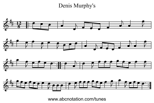 Denis Murphy's - staff notation