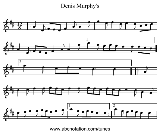 Denis Murphy's - staff notation