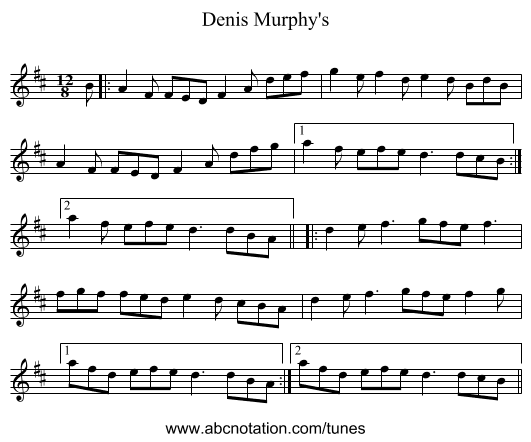 Denis Murphy's - staff notation