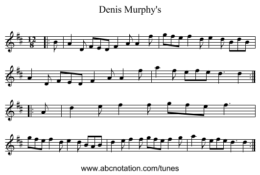 Denis Murphy's - staff notation