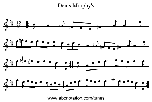 Denis Murphy's - staff notation