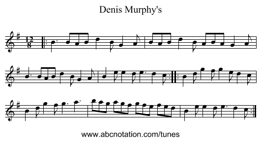 Denis Murphy's - staff notation
