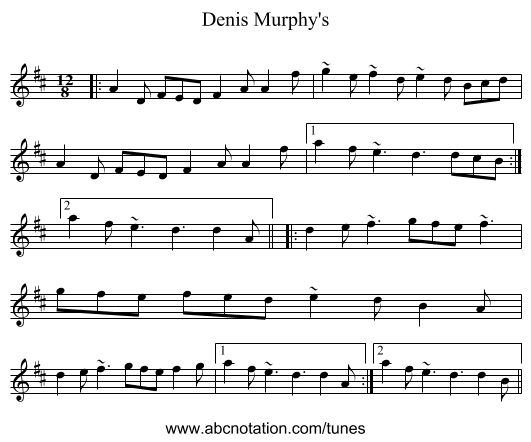 Denis Murphy's - staff notation