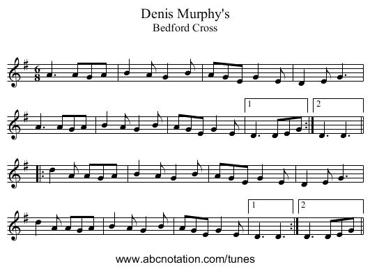 Denis Murphy's - staff notation